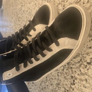 Men's Black and White High-Top Sneakers